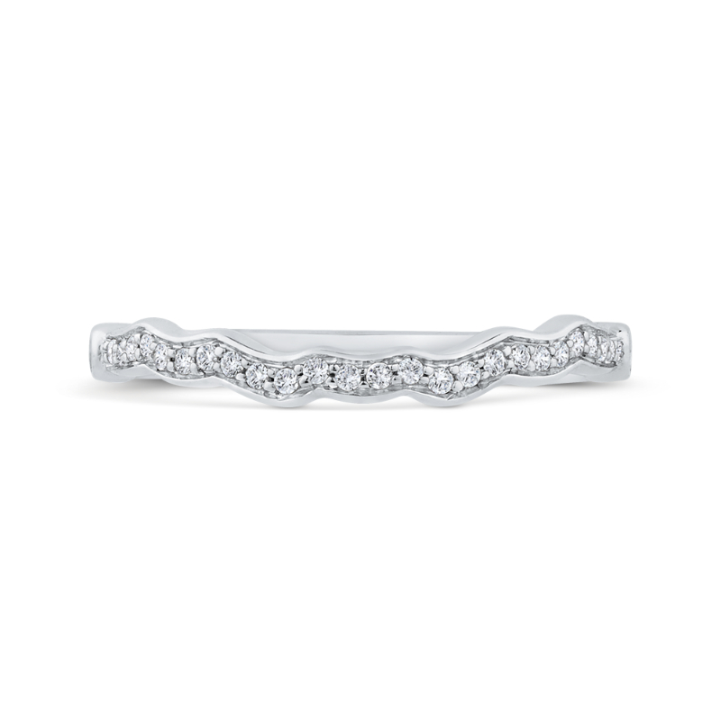 14K White Gold Diamond Wedding Band