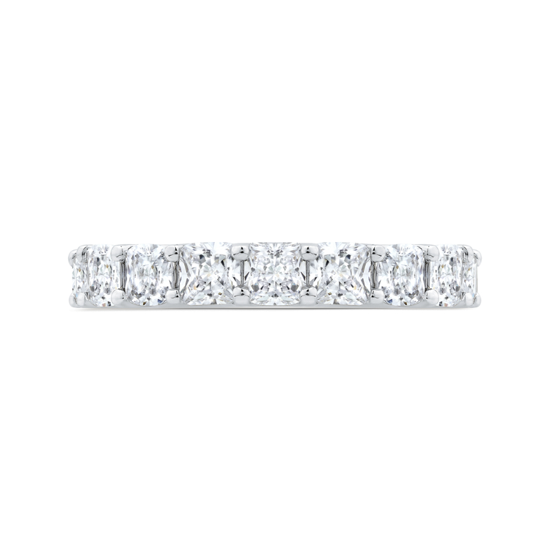 14K White Gold with Cushion Diamond Eternity Ring