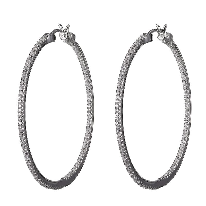 Silver Polished Silver Hoop Earings