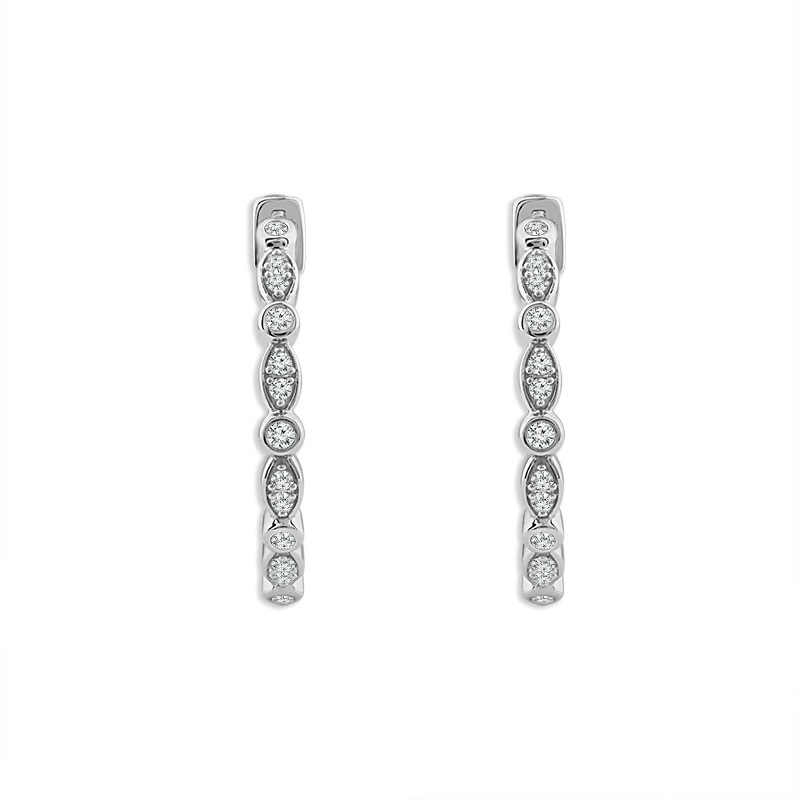 Diamond Hoops Earrings