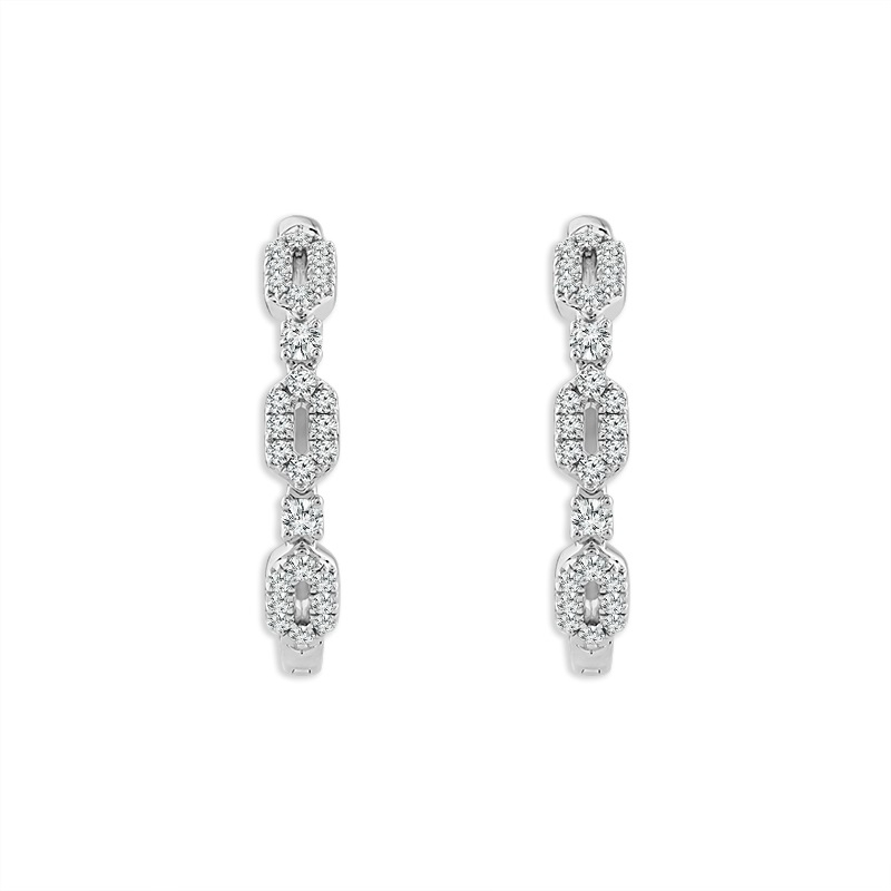 Diamond Hoops Earrings