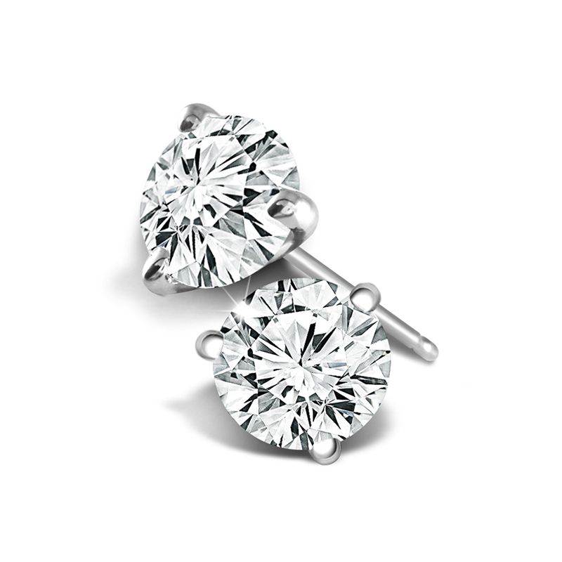 14K White Gold Martini Diamond Studs 2/5ctw