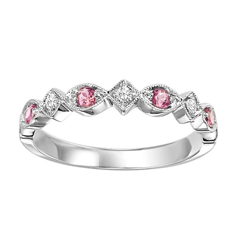 10K Pink Tourmaline & Diamond Mixable Ring
