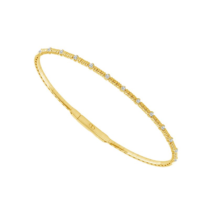 14KT Yellow Gold Diamond Cut Flex Bracelet