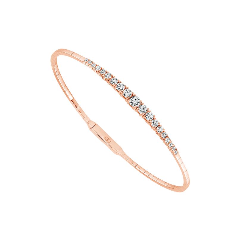 14K Rose Gold  Titanium Wire Bracelet With 0.88Tw Round H/I Si2 Diamonds