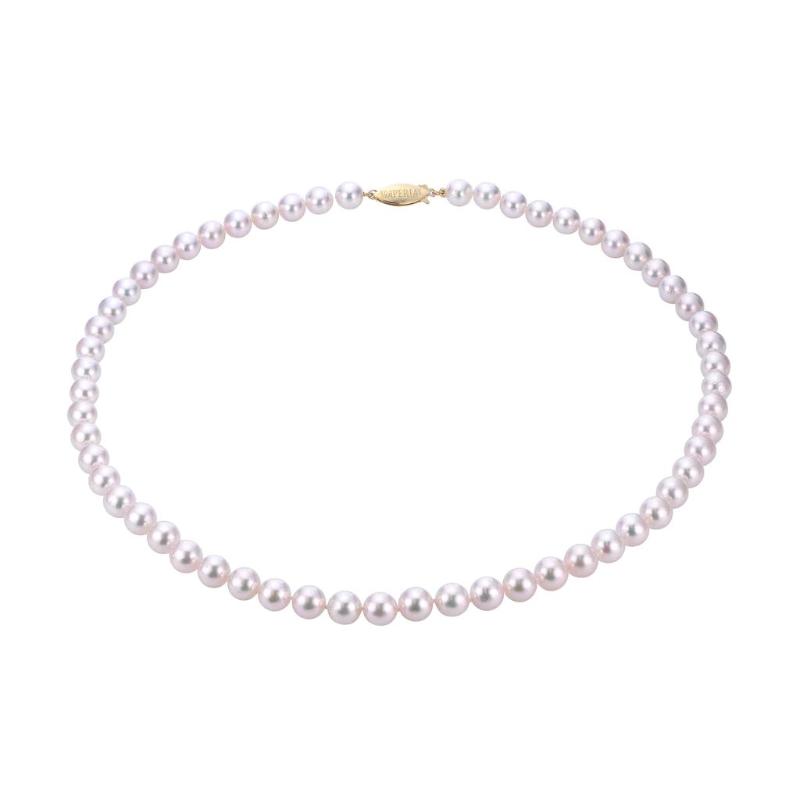 14K White Gold 18" 7.5-8MM Hl Akoya Pearl Necklace