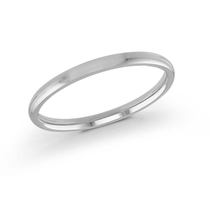 White Polished 14 Karat Wedding Band