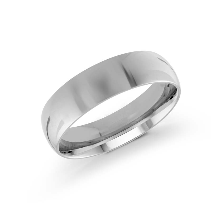 White Polished 14 Karat Wedding Band