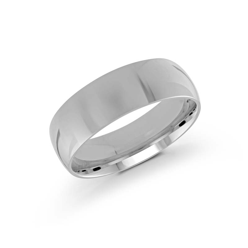 White Polished 14 Karat Wedding Band