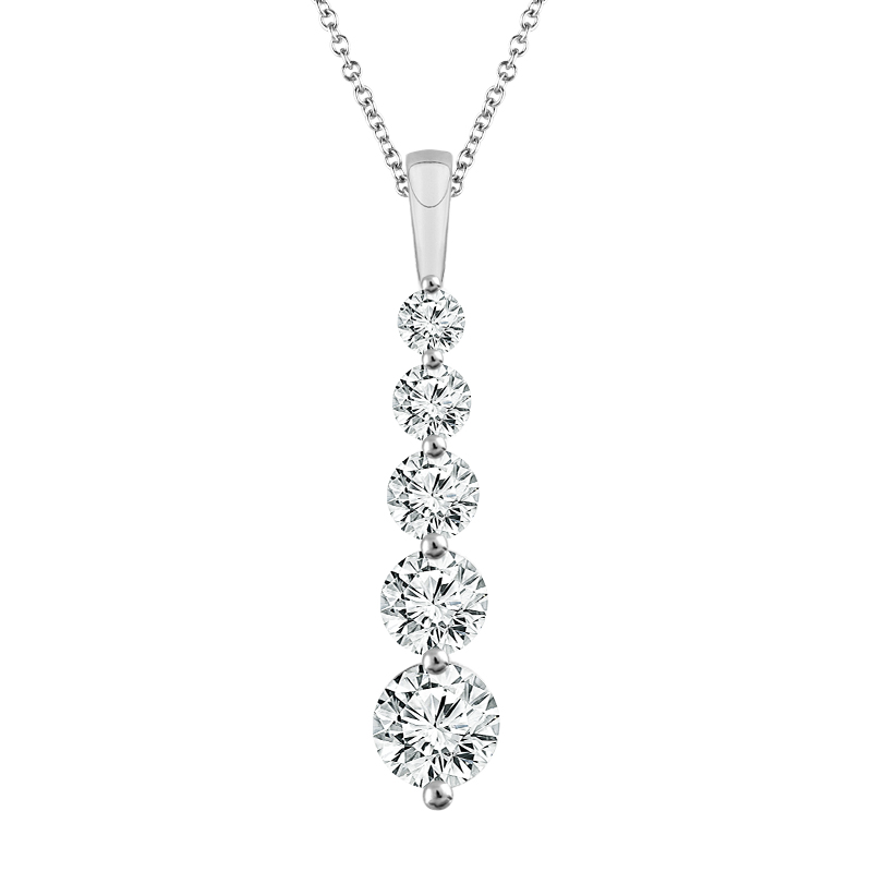 14K White Gold Diamond Drop Pendant 1 1/2ctw