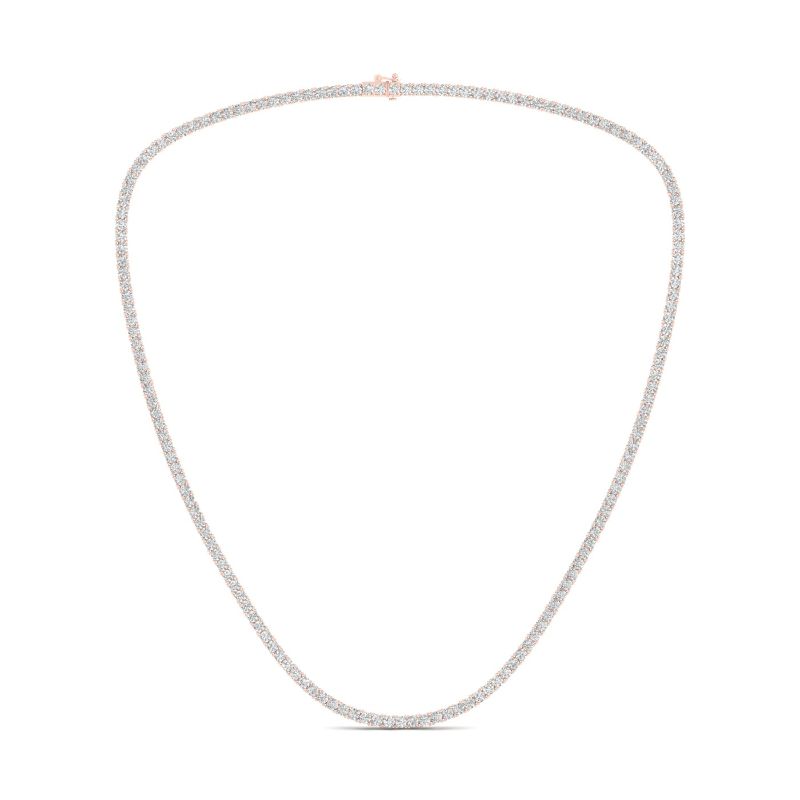 14KR 10ctw 4-Prong Riviera Necklace