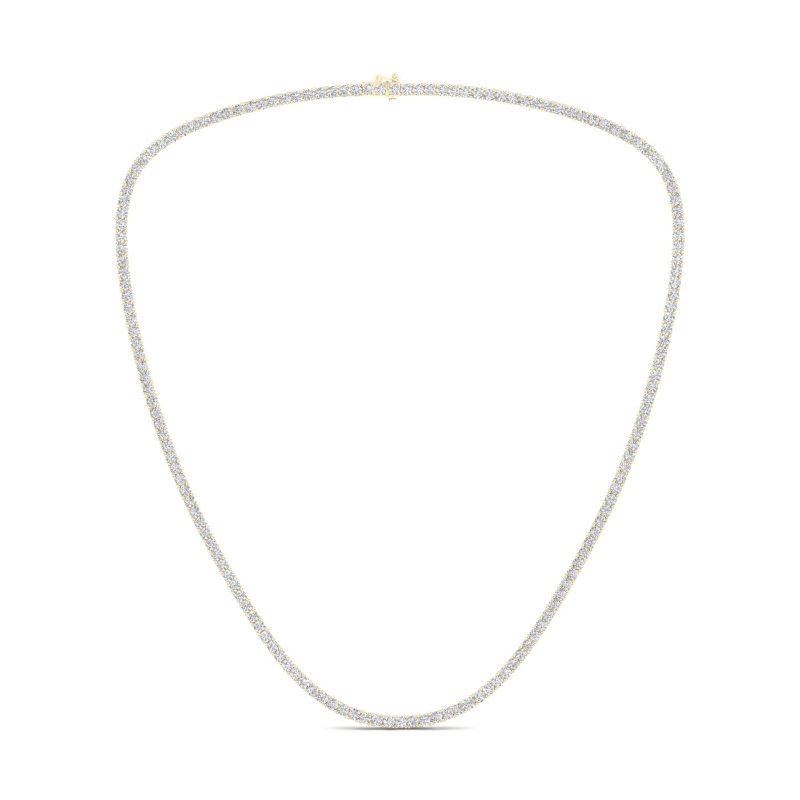14KY 10ctw 4-Prong Riviera Necklace