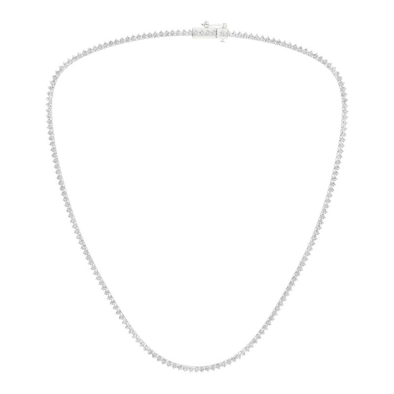14KW 6ctw 3-Prong Riviera Necklace