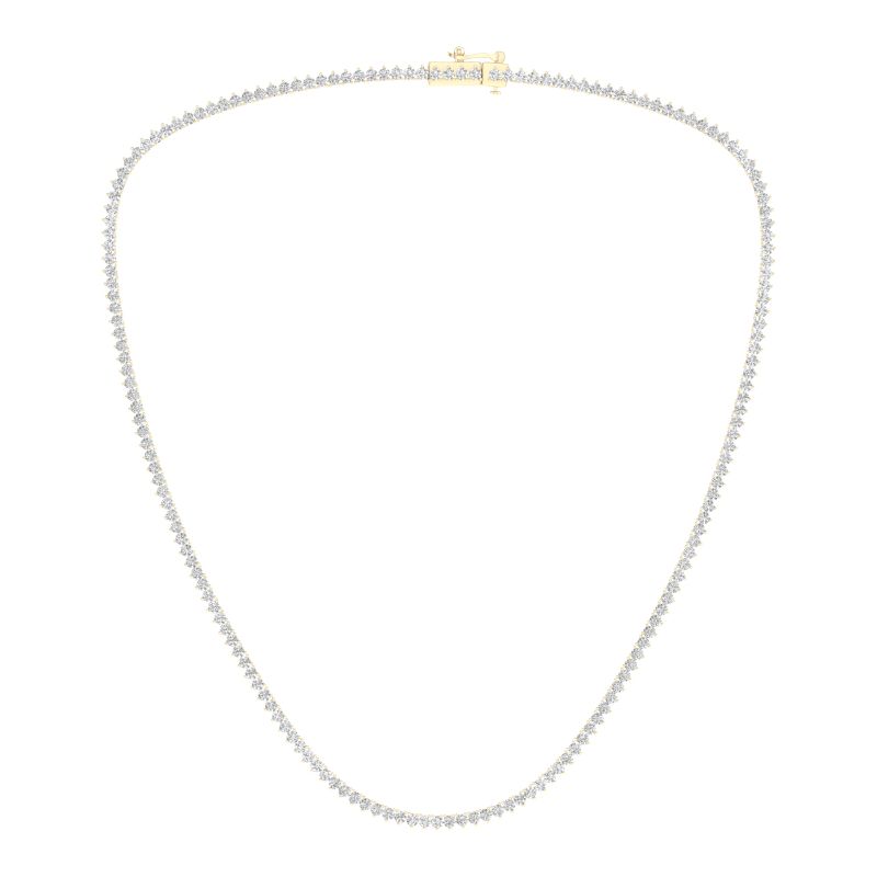 14KY 6ctw 3-Prong Riviera Necklace