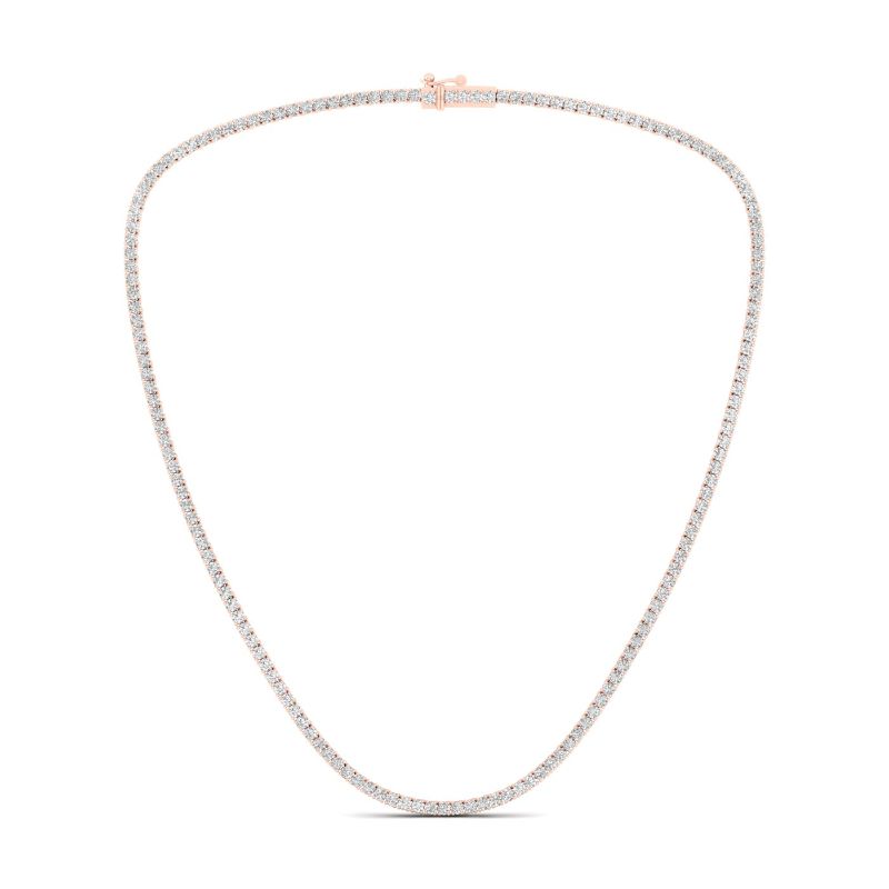 14KR 7ctw 4-Prong Riviera Necklace