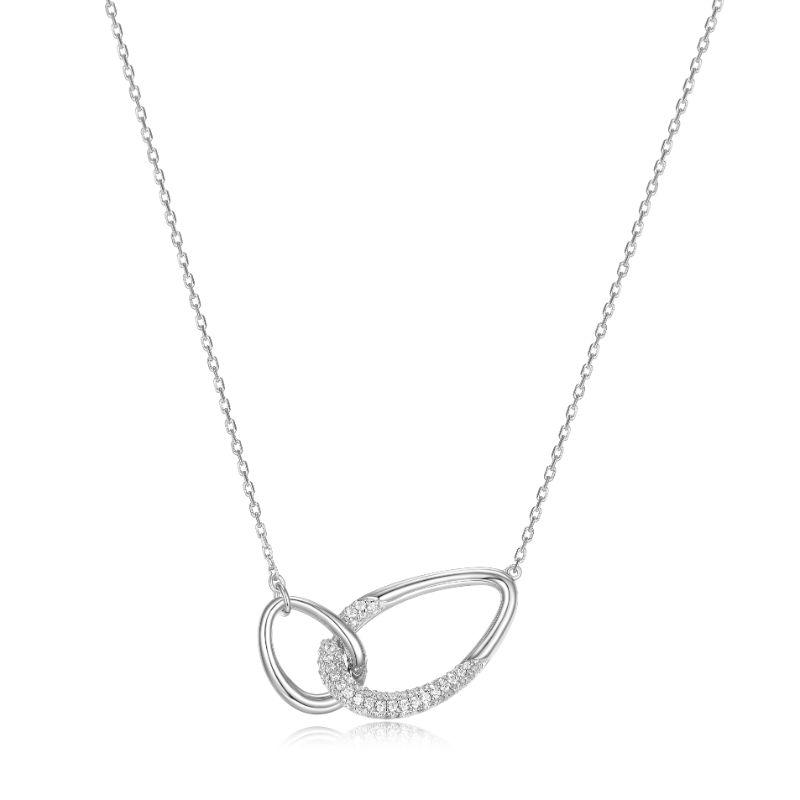 White Sterling Silver Charm Necklace