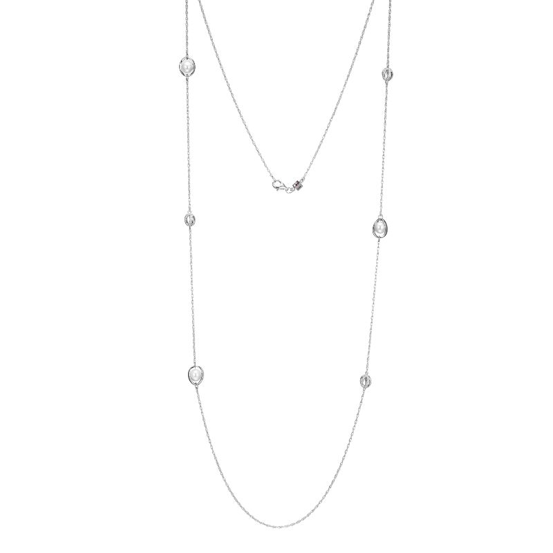 Sterling Silver Pearl & CZ Necklace