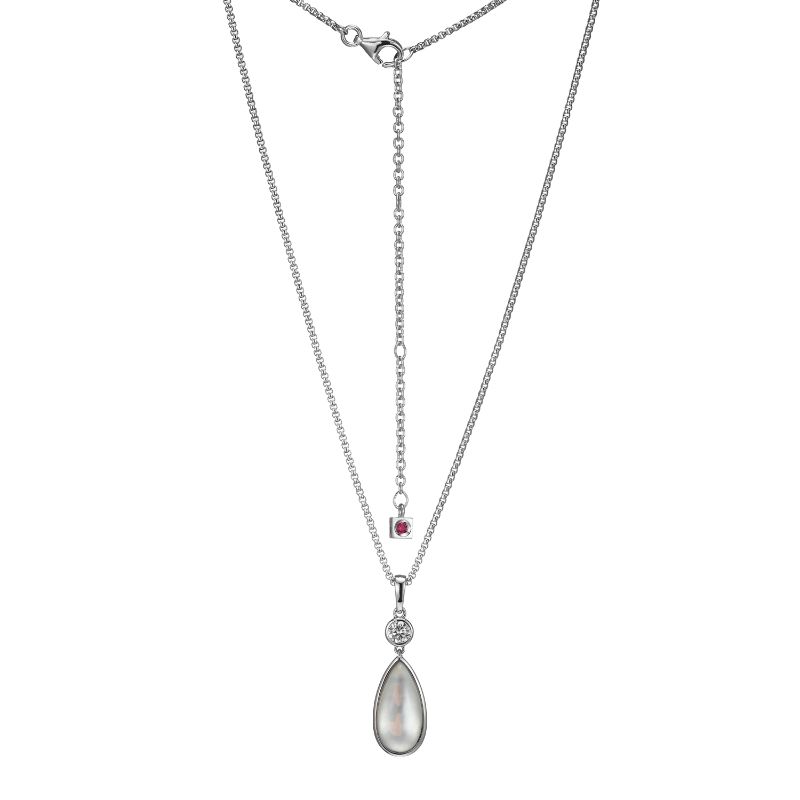 Sterling Silver Crystal & Mother of Pearl Pendant