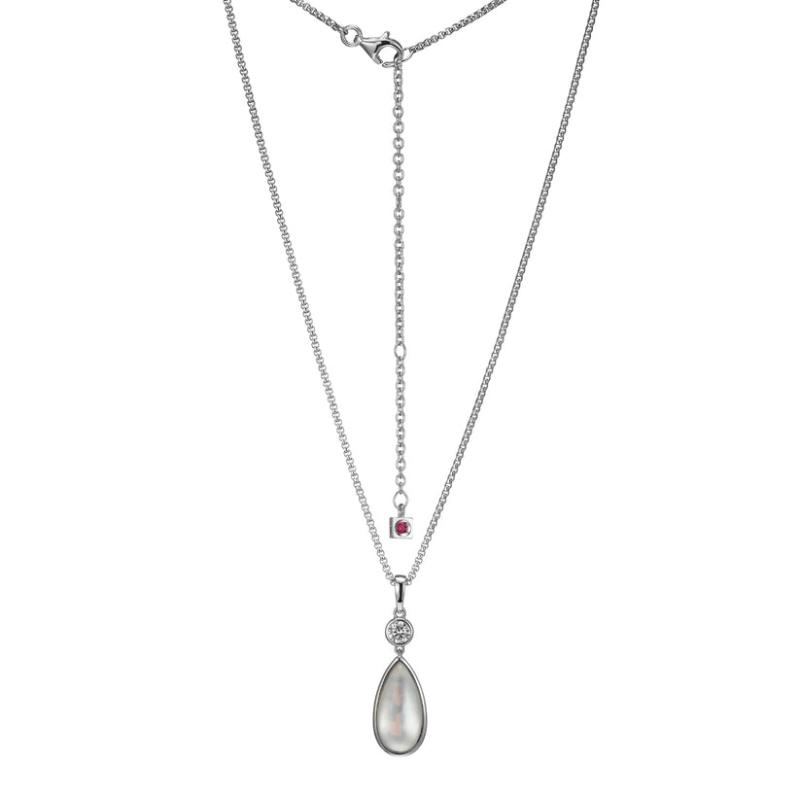 Sterling Silver Crystal & Mother of Pearl Pendant