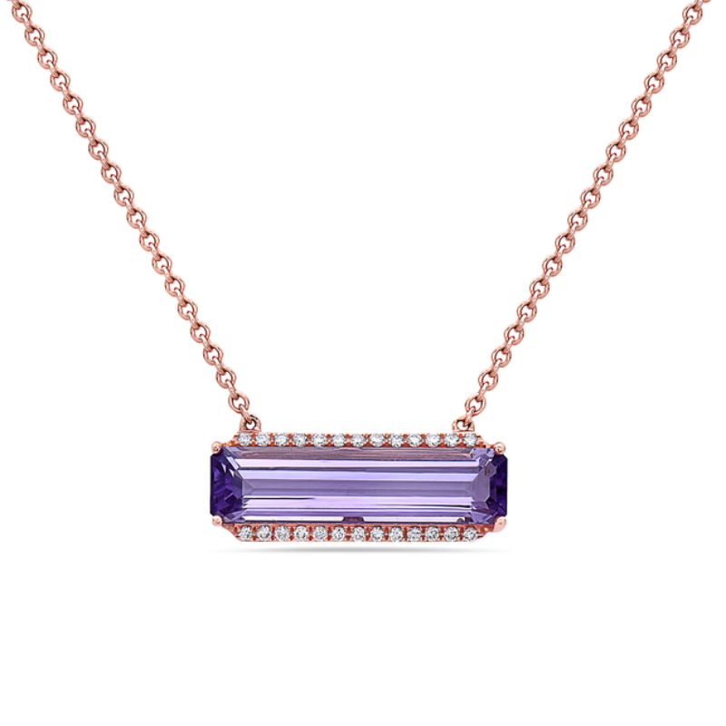 Amethyst & Diamond Necklace