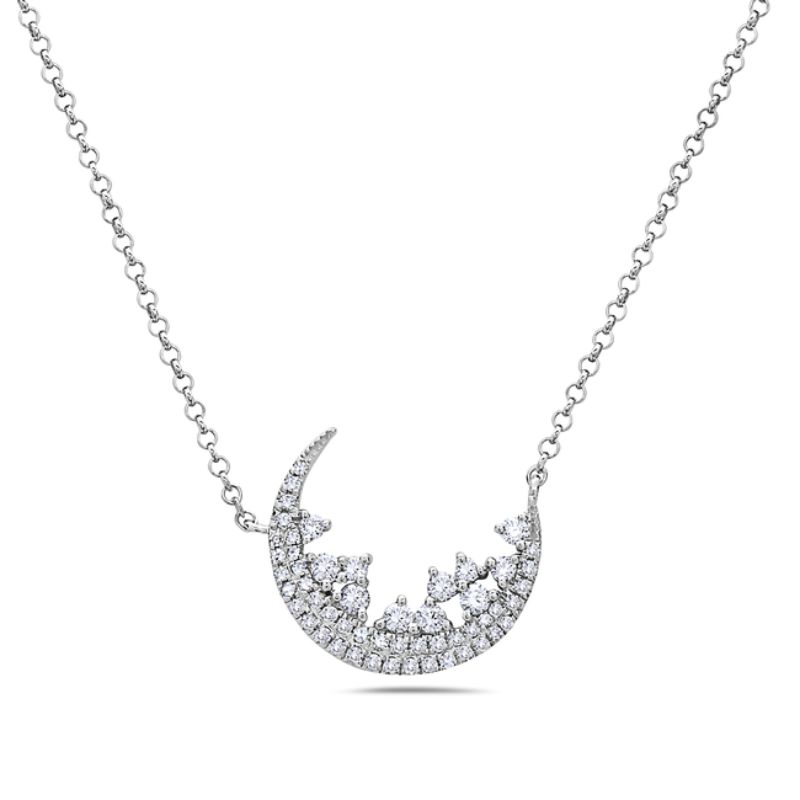 Diamond Crescent Moon Necklace