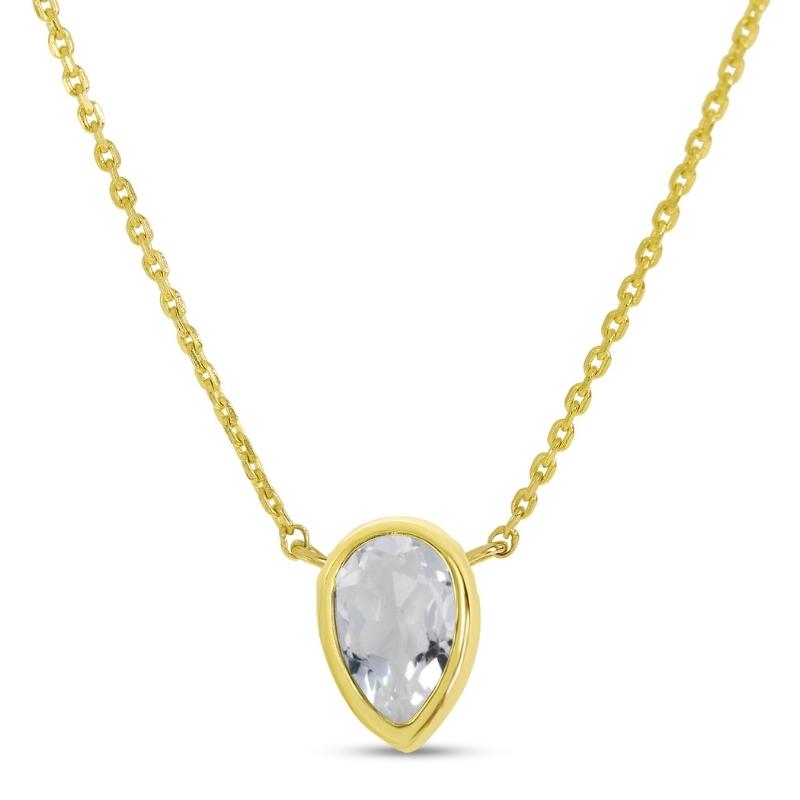 Pear April Birthstone Necklace