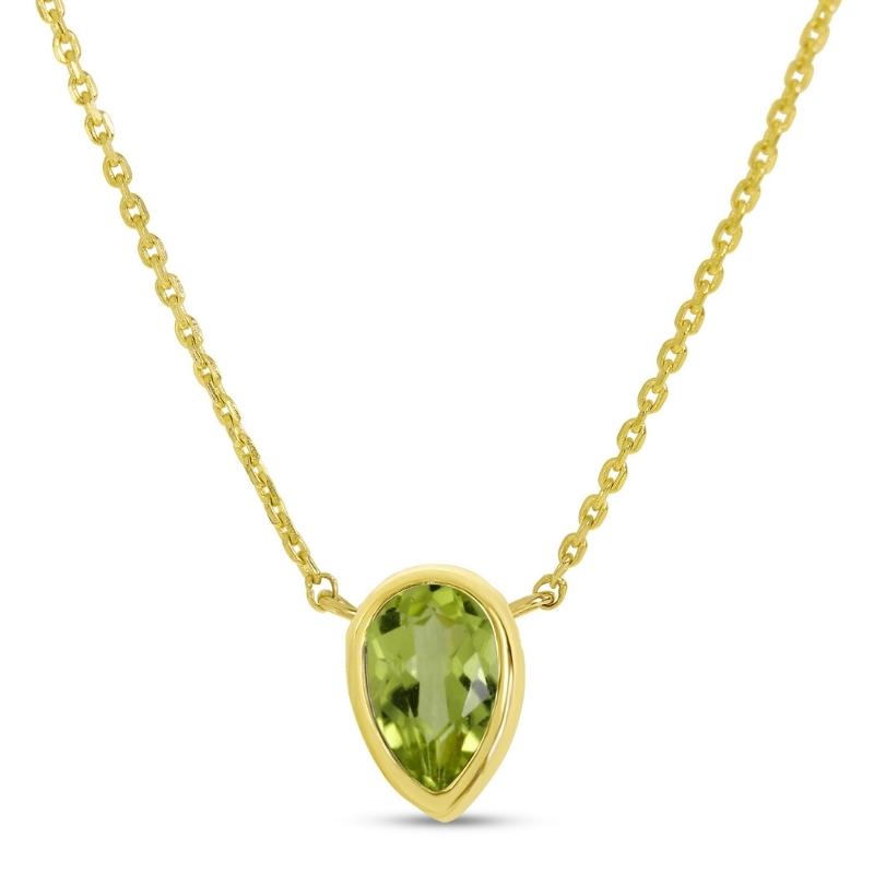 Pear August Birthstone Necklace