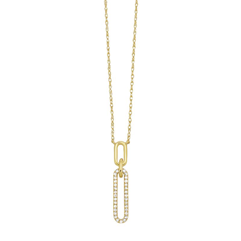 10K Yellow Gold & Diamond Stunning Neckwear Pendant  - 1/10 ctw
