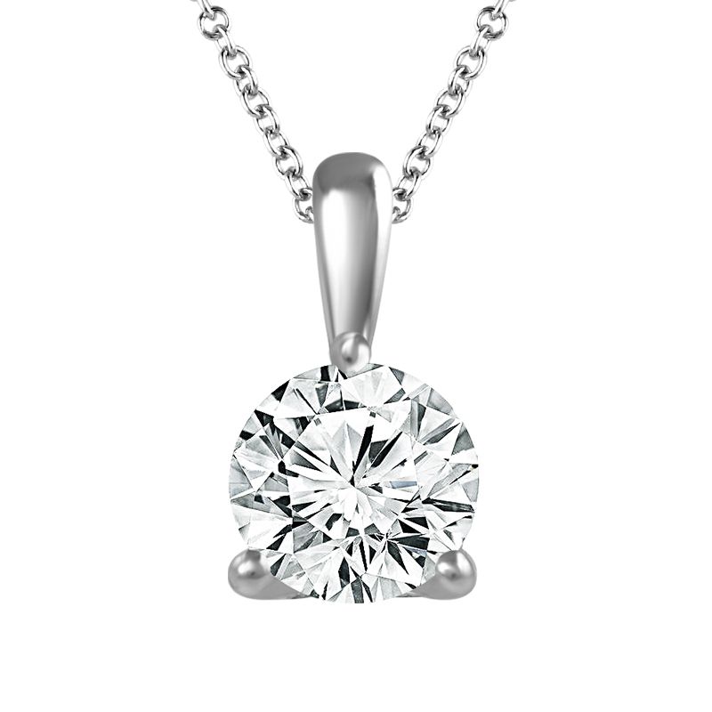 14K White Gold Martini Pendant 0.50Ct