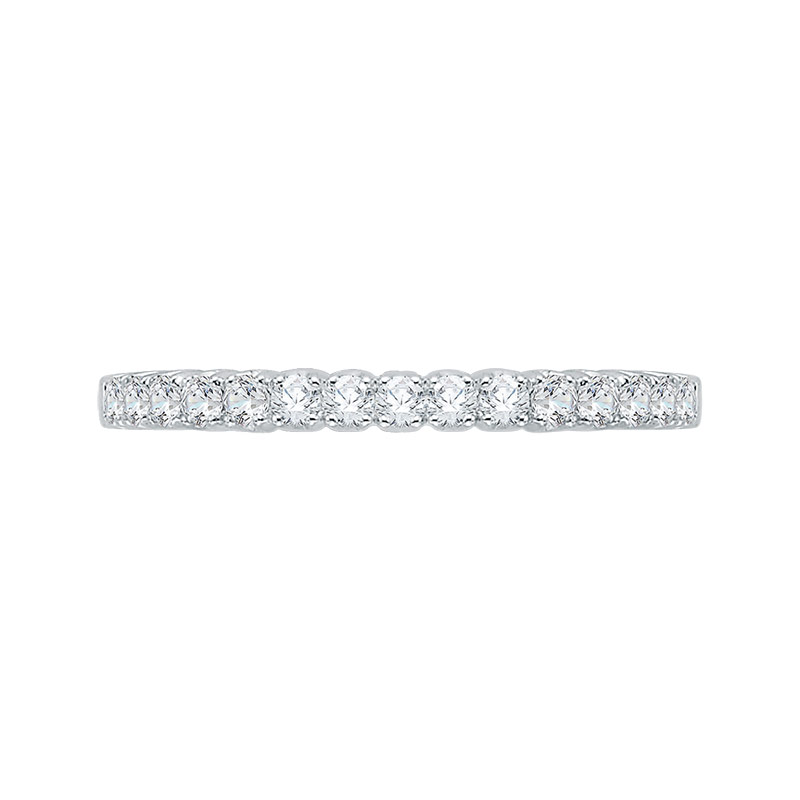 14K White Gold Round Diamond Wedding Band