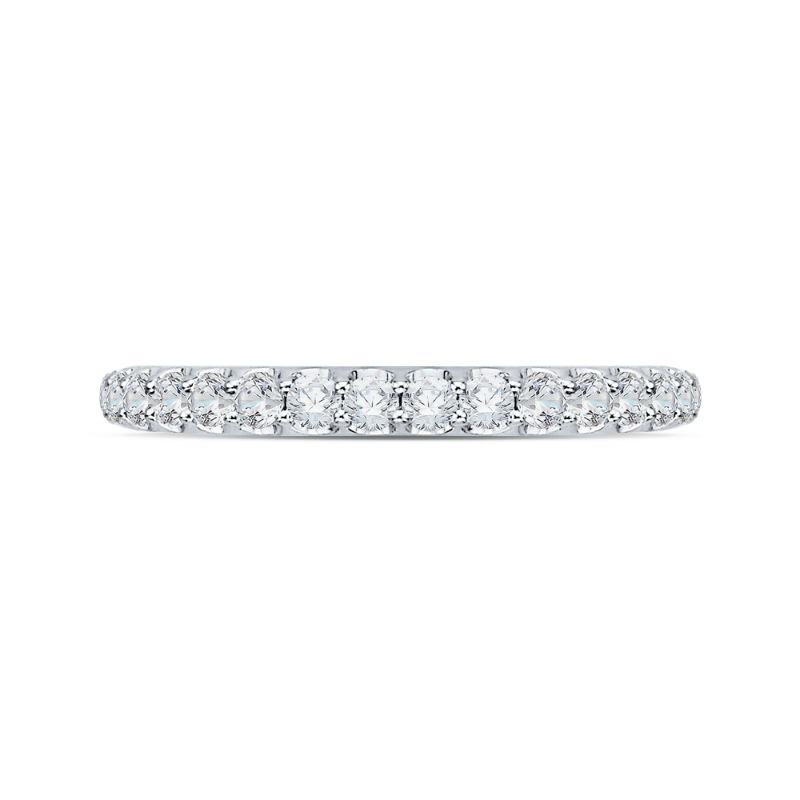 18K White Gold Round Diamond Wedding Band