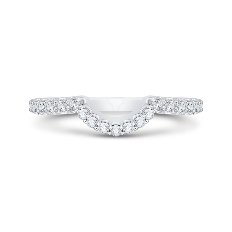 Round Diamond Wedding Band In 18K White Gold