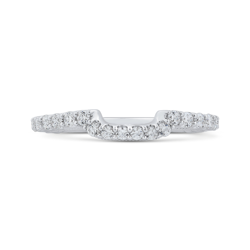 Round Diamond Wedding Band In 18K White Gold