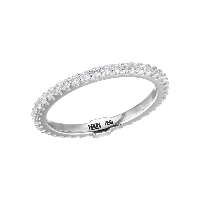 White Sterling Silver Eternity Ring Size 8