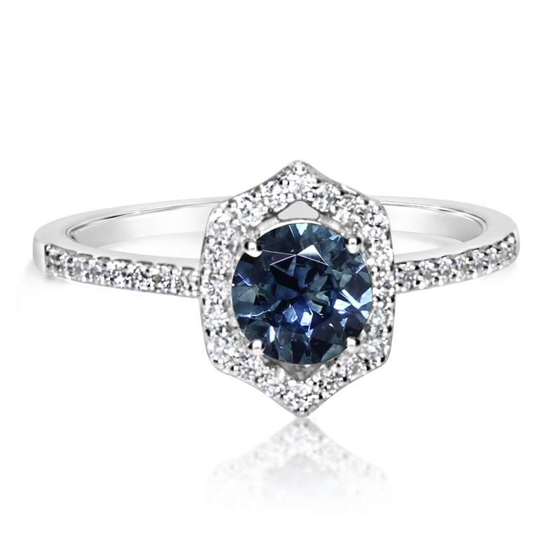 14KW Montana Sapphire & Diamond Ring