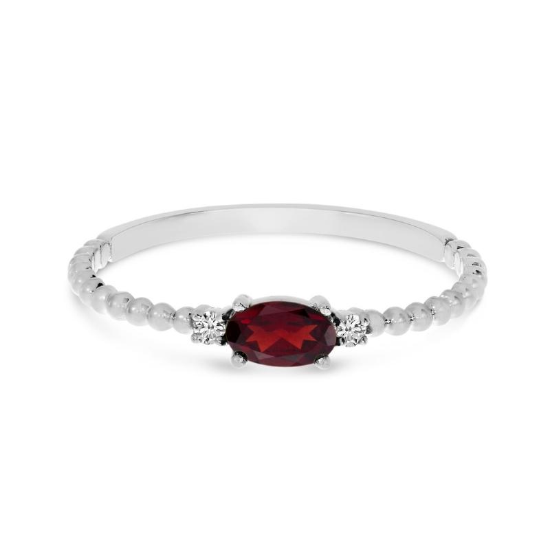 East-West Garnet Ring