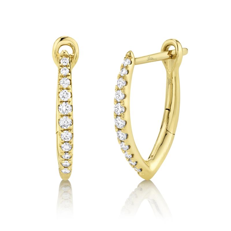 0.15Ct 14K Y/G Diamond Hoop Earrings