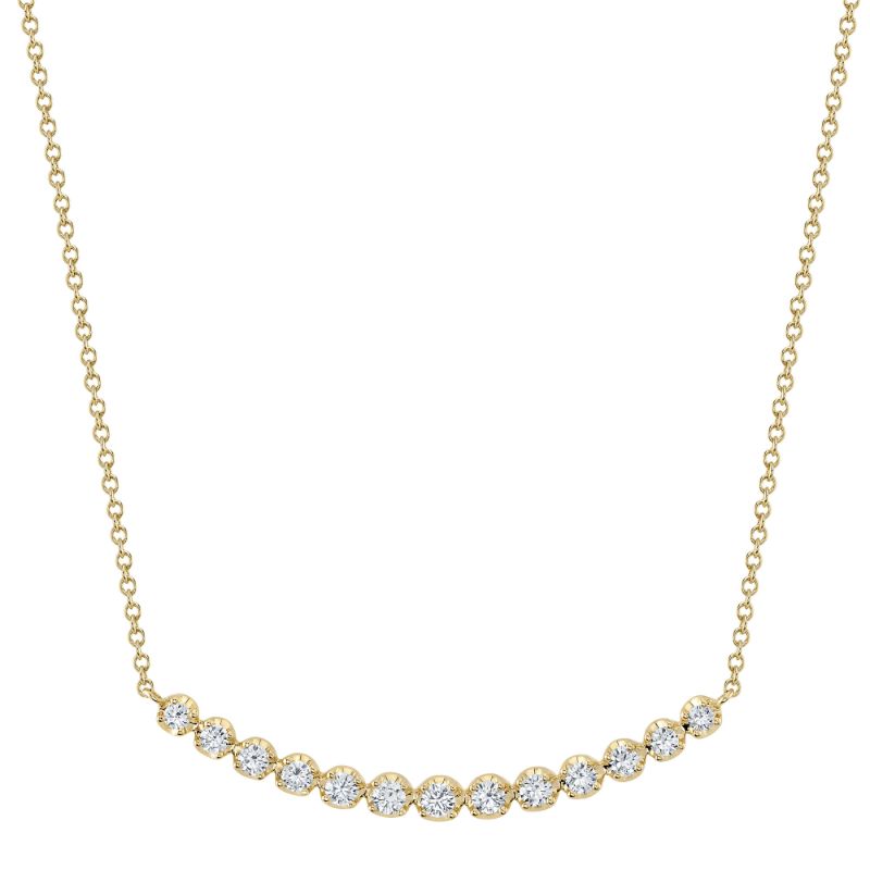 0.91Ct 14K Y/G Diamond Crown Setting Necklace