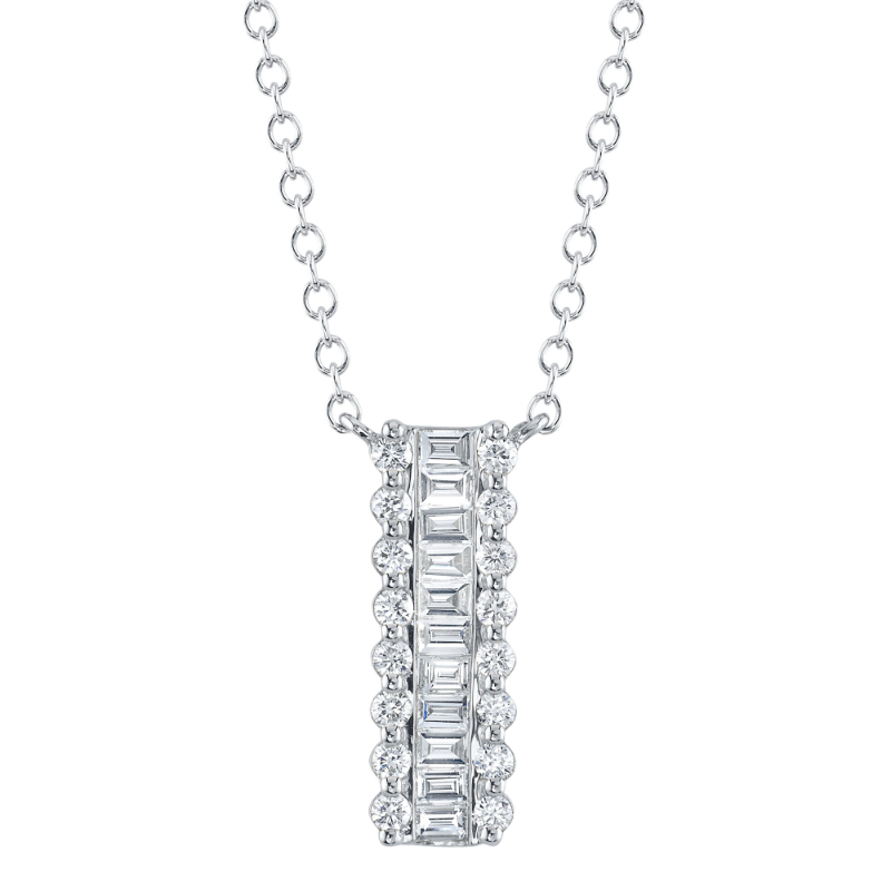0.56Ct Diamond Baguette Necklace