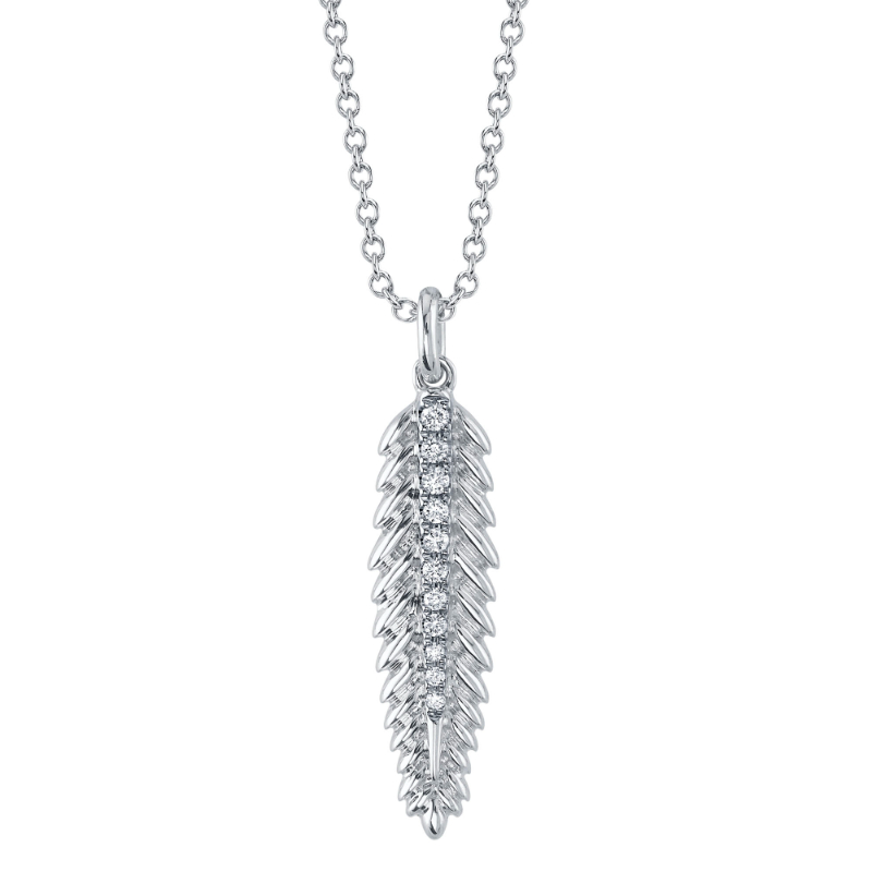 0.07Ct Diamond Feather Necklace