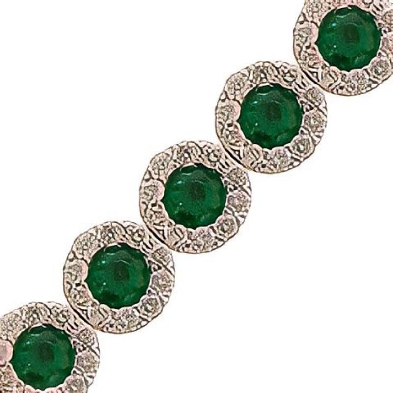 14K Yellow Emerald and Diamond Bracelet