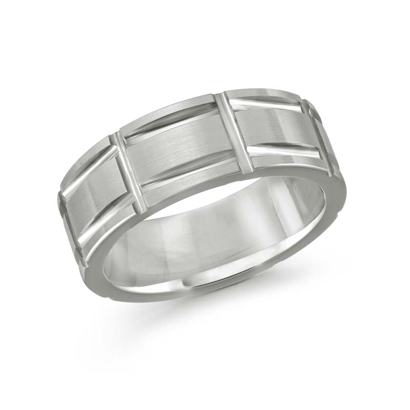 Grey Satin Tungsten Carbide Wedding Band