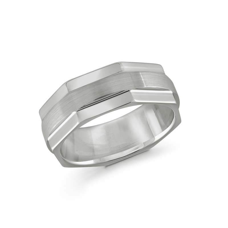 Grey Satin/Polished Tungsten Carbide Wedding Band