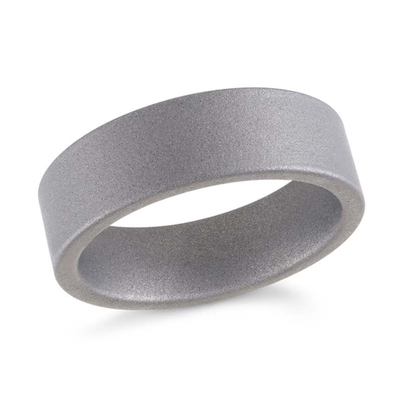 Grey Raw Tungsten Carbide Rough Finish Wedding Band