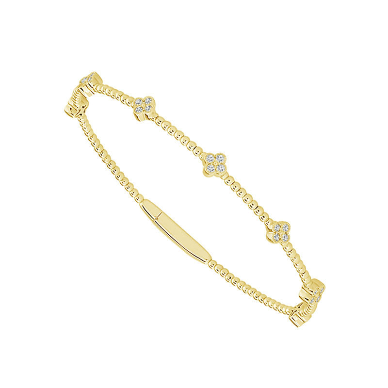 14K Yellow Gold Diamond Flex Bangle 3/8ctw