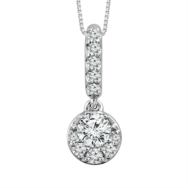 14K White Gold Diamond Necklace