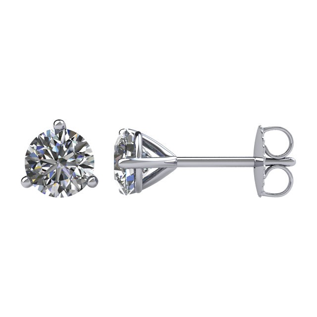 14K White Gold Martini Diamond Studs 1/3ctw