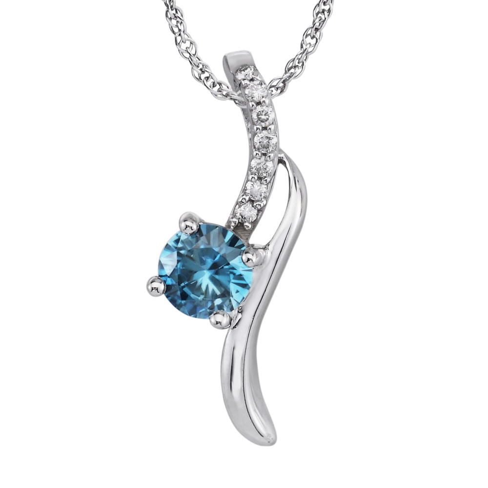 14KW Blue Zircon Pendant