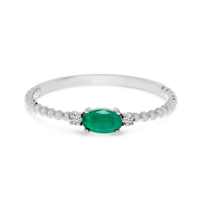 East-West Emerald Ring