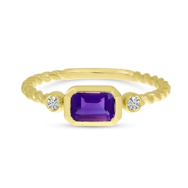 Amethyst Twist Band Ring